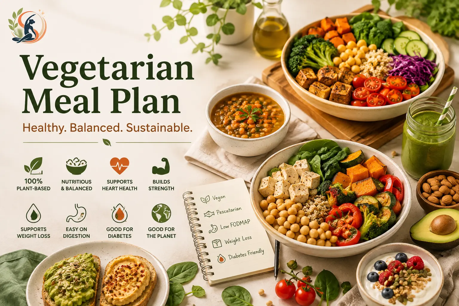 Vegetarian Meal Plan: Complete Guide to Vegan, Pescatarian and FODMAP-Friendly Eating