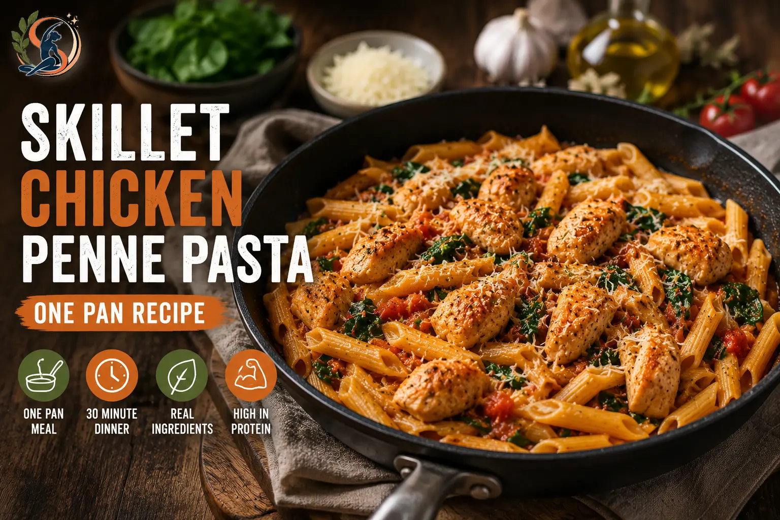 Skillet Chicken Penne Pasta: A Real One-Pan Recipe
