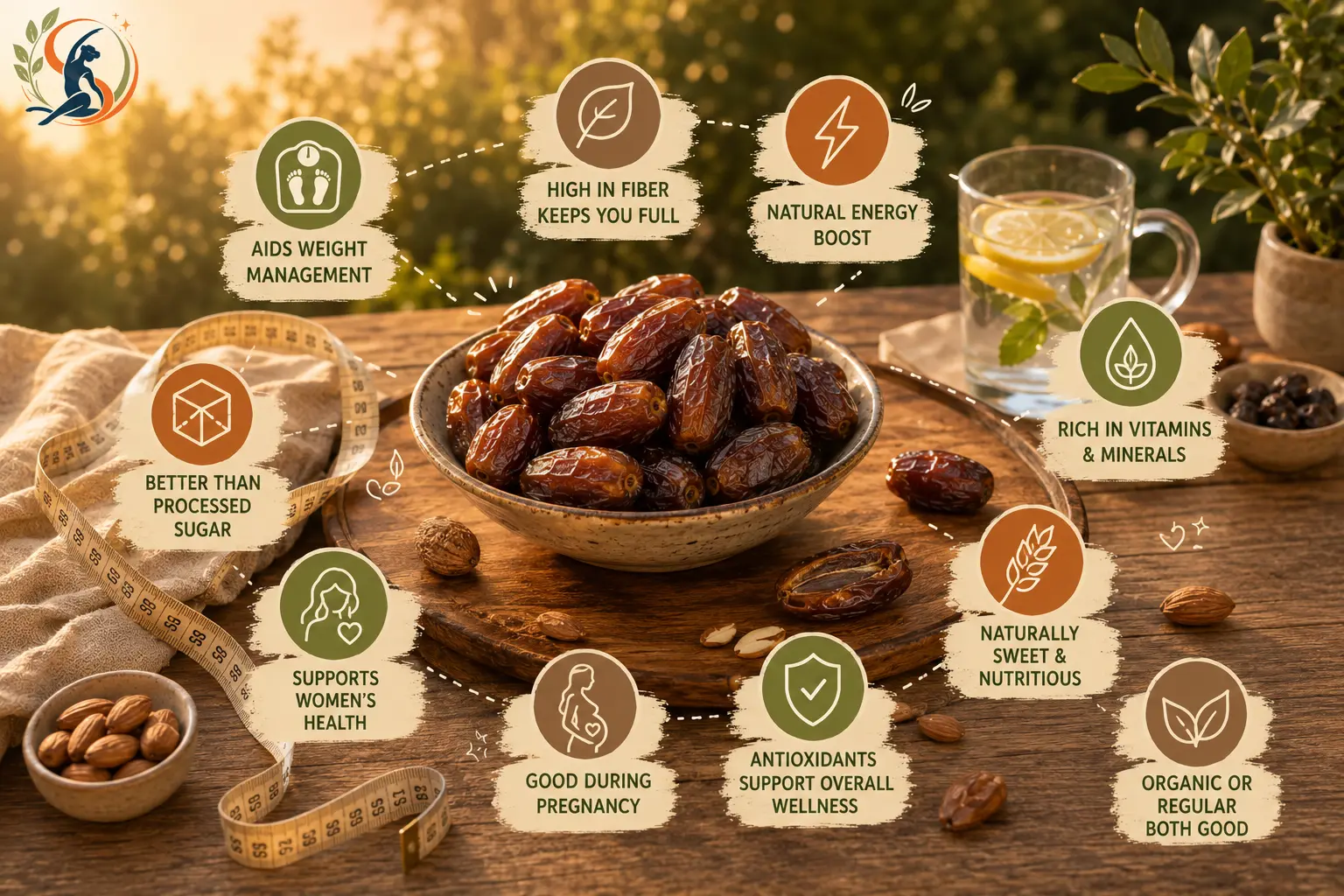 Bowl of dates showing serving size, fiber and liver health benefits