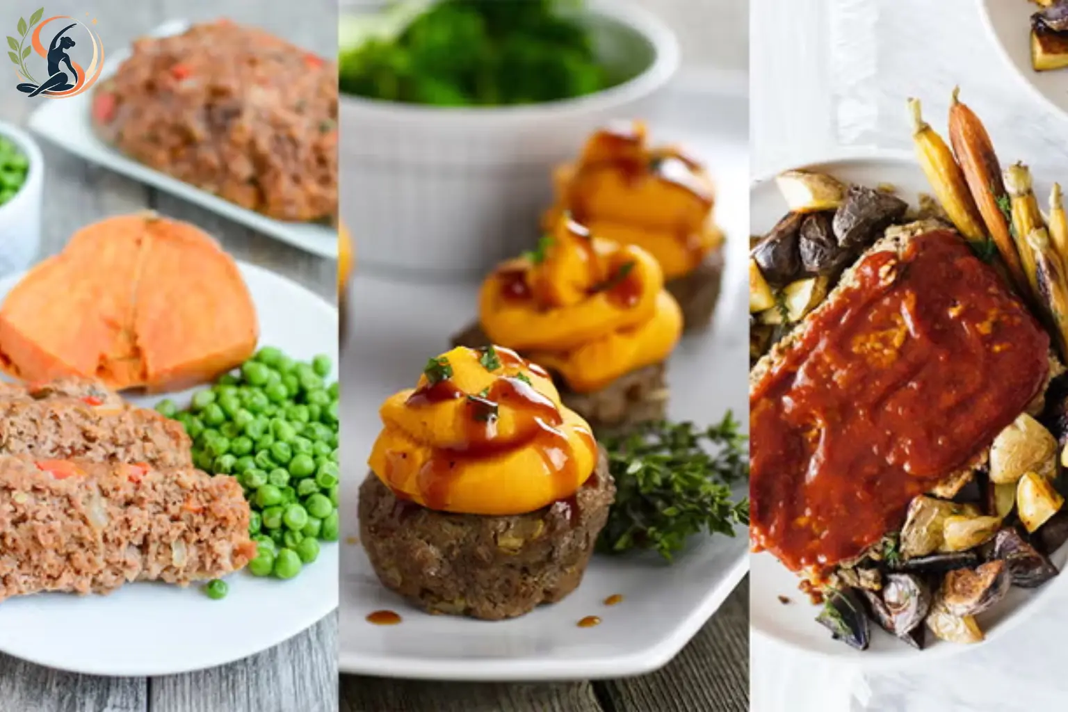 Healthy homemade meatloaf served with vegetables as part of a balanced and nutritious meal.