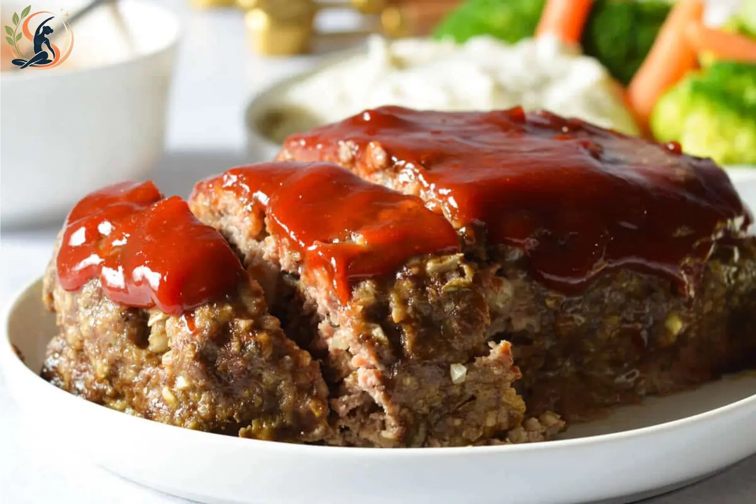 One-pound meatloaf baking in the oven with an instant-read thermometer checking the center.