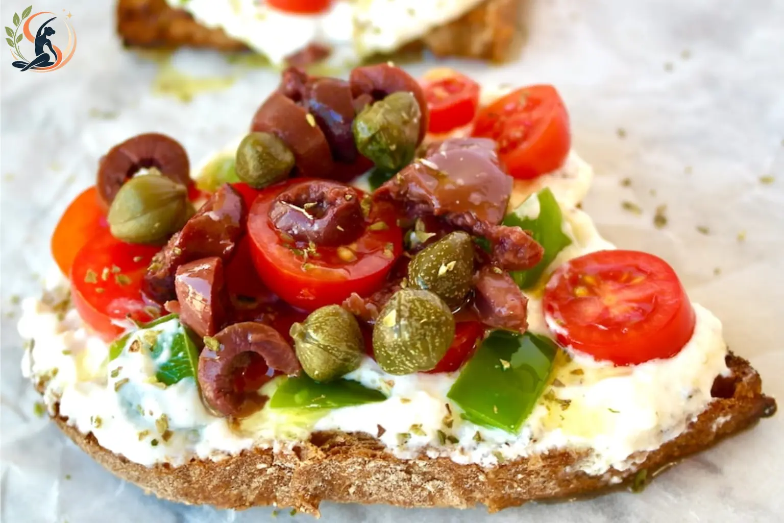 Feta cheese nutrition with crumbled feta added to a fresh salad and balanced healthy ingredients.
