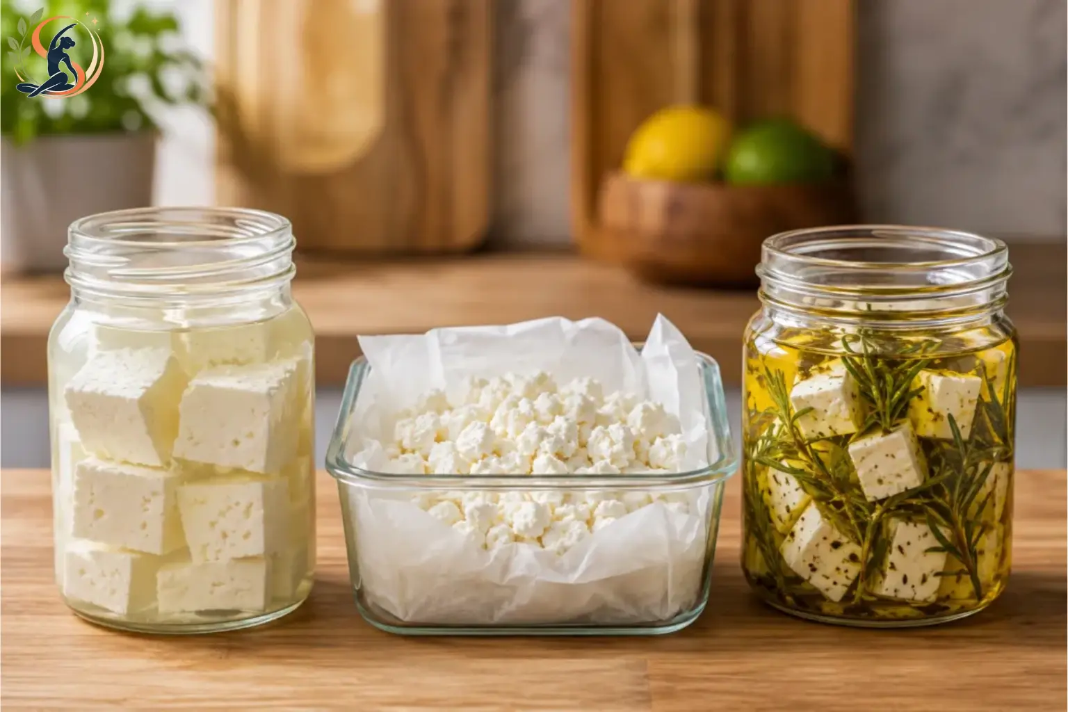 Feta cheese nutrition with properly packaged feta stored in a container for freshness and safe use.