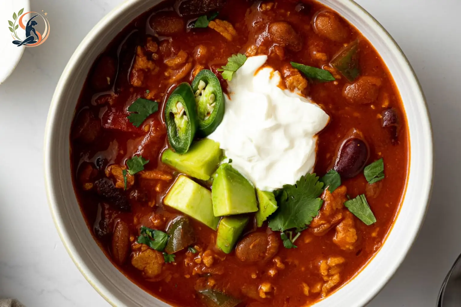 classic turkey chili with kidney beans black beans and Greek yogurt