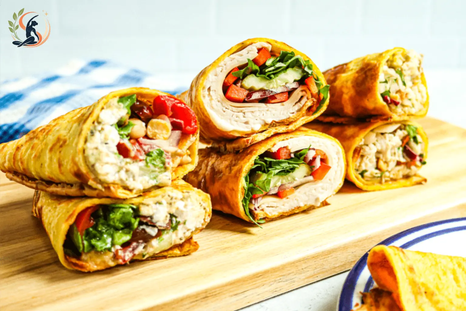 high protein cottage cheese wrap with rotisserie chicken spinach and cucumber