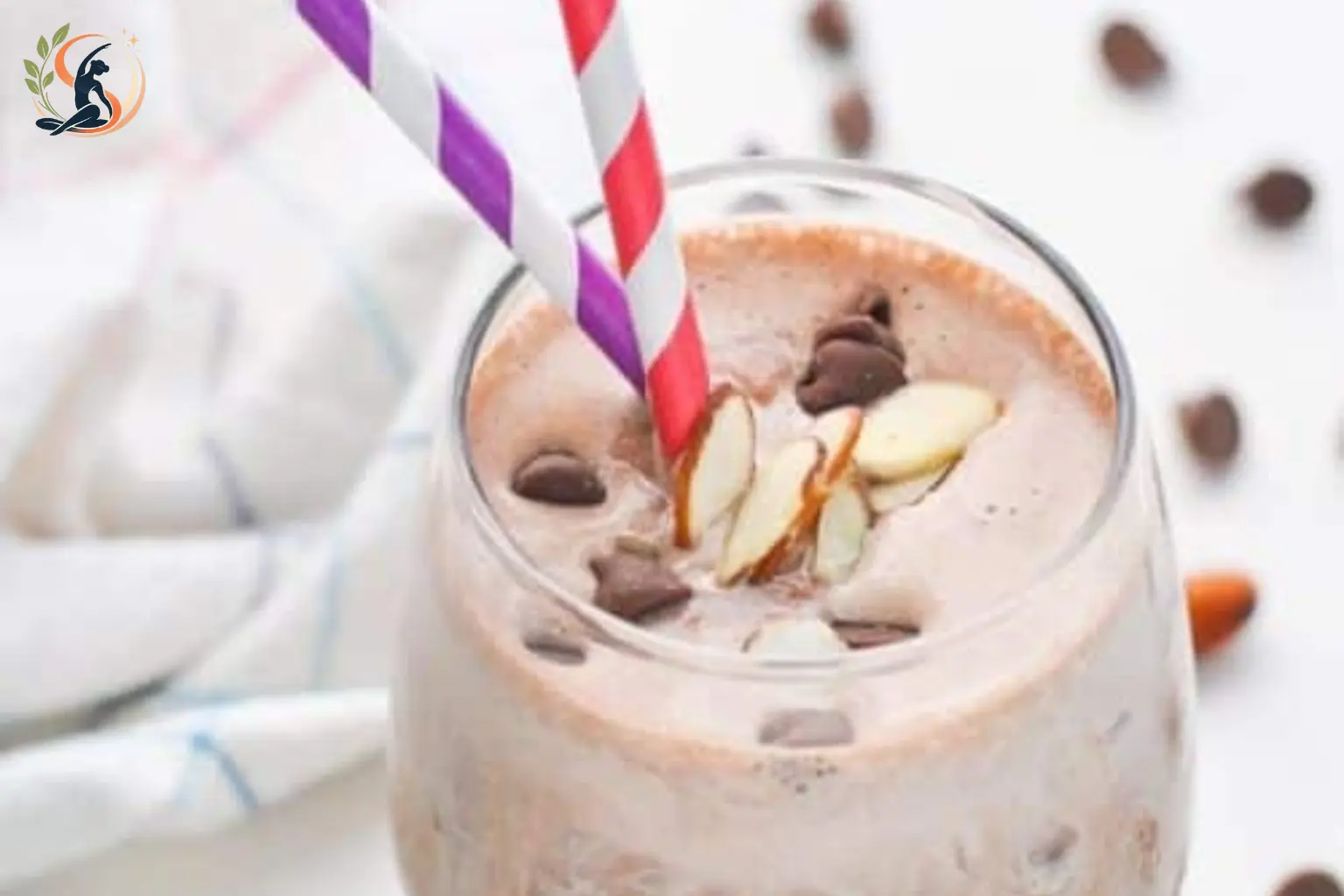dark chocolate almond milk protein shake with cocoa almond butter and banana